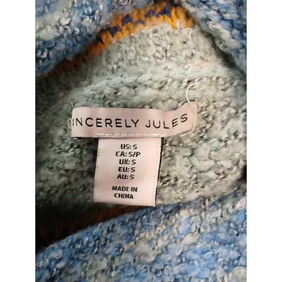 Sincerely Jules Multicolor Turtleneck Sweater Soft Material Relaxed Fit S - Picture 6 of 7